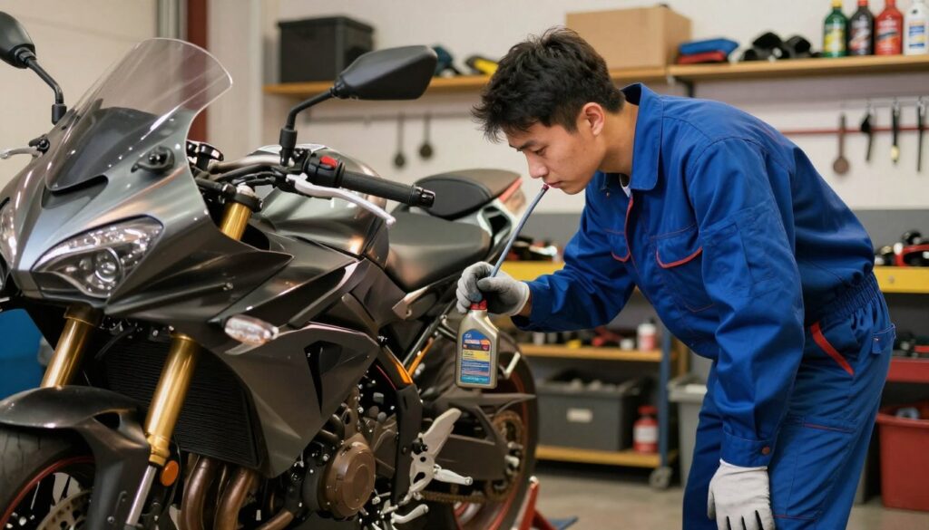 checking motorcycle oil level